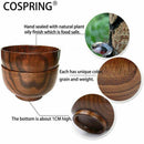 Set of 2 Solid Wood Bowl, 4.5 inch Dia by 2-5/8 inch, for Rice, Soup, Dip, DF8R7