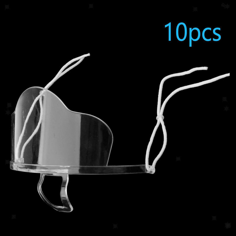 10 Pieces Transparent Mouth Shield Sanitary Mouth Cover for Restaurant Hotel