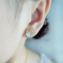 Women Crystal Rhinestone Lovely Small Leaves Ear Stud Earrings Jewelry OZ