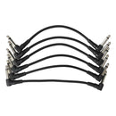 Pack of 6 Electric Guitar Patch Cables Right Angle 6.35mm Jack for Effect Pedals