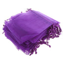 48 Organza Drawstring Pouches Gift Bags 4 inchx5 inch - Dark Purple C3C6