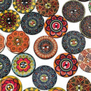 50Pcs Flower Picture Wood Button 2 Holes Mixed Color Apparel Sewing DIY Craft AU