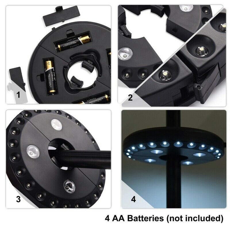 28 Led 200 Lumens Outdoor Cordless Patio Umbrella Pole Light Garden Portabl