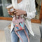 Mini Leather Shoulder Bag Women Graffiti Totes Messenger Handbag (Pink) A#S