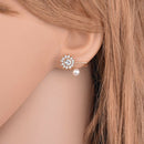 2 Pairs Of Snowflakes Zircon Earrings Fashion Earrings Elegant Simple Femal