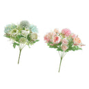 2x 7 head Rose Flowers 32cm for Photo Prop Christmas Banquet Home Ornament