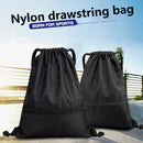 Portable Black Drawstring Bag Shoulders Backpacks for Outdoor Travel School