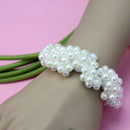 Hot Women Girl White Beads Elastic Hair Rope Scrunchie Ponytail Holder