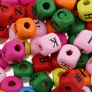 200pcs Wooden Alphabet Letters Loose Cube Beads for Beading Crafts 10mm