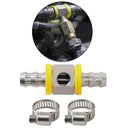 3/8" Stainless Steel Car Fuel Line Fuel Pressure T-Fitting Adapter w/Clamps