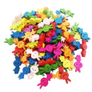 100pcs Mixed Cartoon Rabbit Wooden Sewing Buttons 2 Holes for DIY Kids Craft