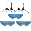 4X Side Brush + 3X Mop For Proscenic Vslam-811Gb Vslam-911Se Sweeper 811Gb