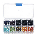 130 Pcs Round Loose Beads Mixed Energy Stone Power for Jewelry Making Craft