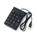 Portable External Plastic USB Wired Numpad 18 Keys Mini Numeric Keypad Keyboard