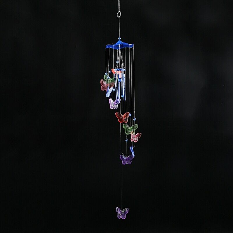 Wind chime sound tubes Butterfly Feng Shui windchimes House Decoration, Col