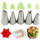 5Pcs Leaves Nozzles Stainless Steel Icing Piping Nozzles Tips Pastry Cake De 3C