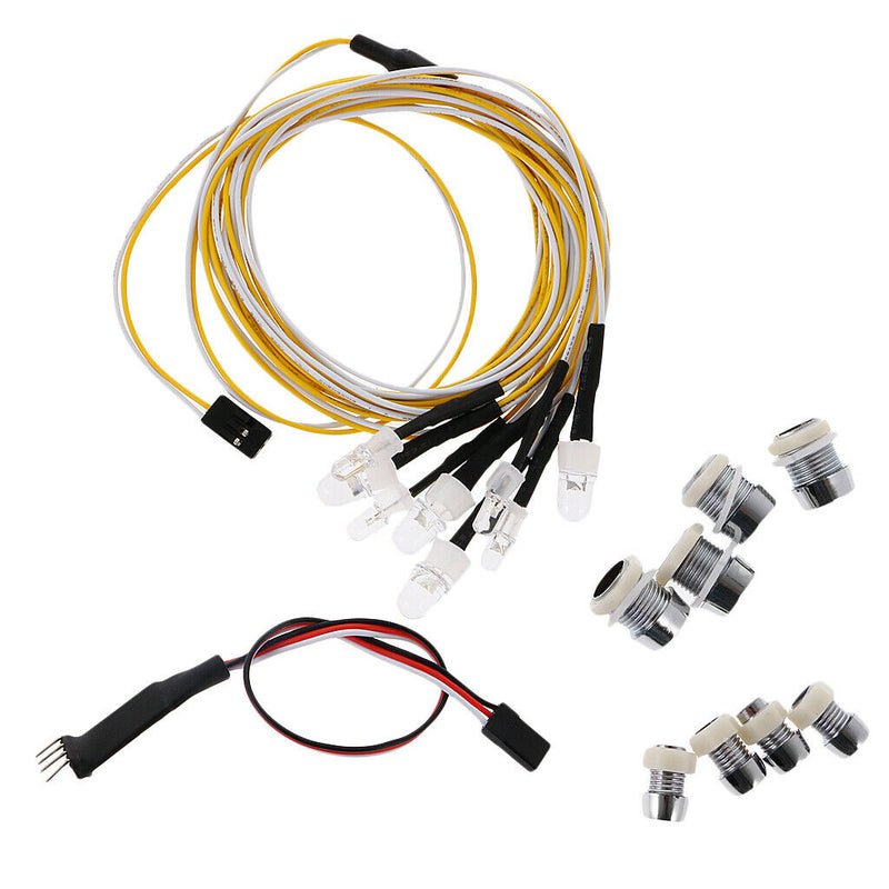 2 Red 2 White 4 Yellow LED Lamp Ligth Headlight with Circuit Panel for RC