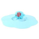 Claer Torx Silicone Cup Cover Leak Proof Cartoon Lid (Pink Blue Elephant) A