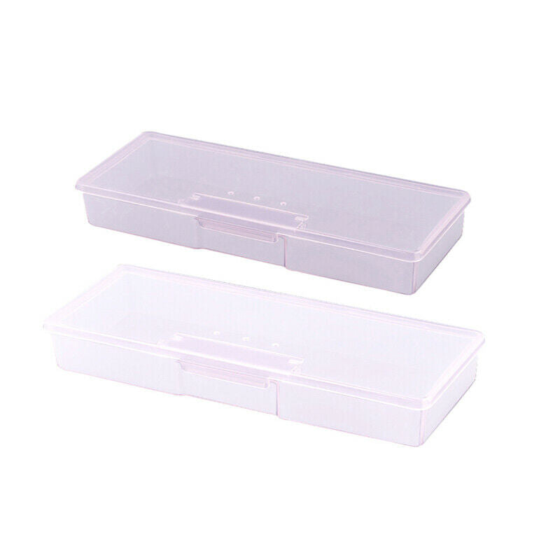 2X Plastic Nail Art Pen Brush Manicure Pedicure Tools Storage Box Container Case