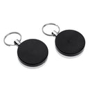 2pcs Retractable Key Chain Reel Badge Holder Recoil Ring side Clip with a snap
