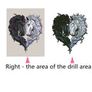 DIY 5D white black horse heart Diamond Painting Embroidery Cross Stitch Decor LJ