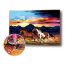 Horse 5D DIY Full Round Drill Diamond Painting Landscape Mosaic Beadworks