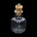 10pc Glass Cork Bottles Square Vial Wishing Bottle DIY Pendants Clear