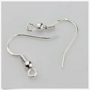 100Pcs Silvering EARRING HOOK COIL EAR WIRE Earring Findings 15MM