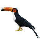 Artificial Black Toucan Bird Realistic Taxidermy Home Garden Decor 35cm