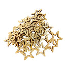 Pack of 50 Pieces Natural WOOD EMBELLISHMENTS Wooden Star Shaped Pieces Decor