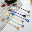 7Pcs Cute Bear Spoon Long Handle Spoons Flatware Coffee Drinking Tools Kitc K4B8