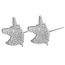 Unicorn Ear Stud Earrings Cartoons Animal Glitter Horse Earrings Lady Jewelry-CA