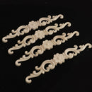 4xFloral Wood Carved Corner Applique Decorate Frame - 27X4X0.8cm