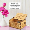 Retro Carved Wooden Manual Music Box Hand Cranked Birthday Gift Ornaments