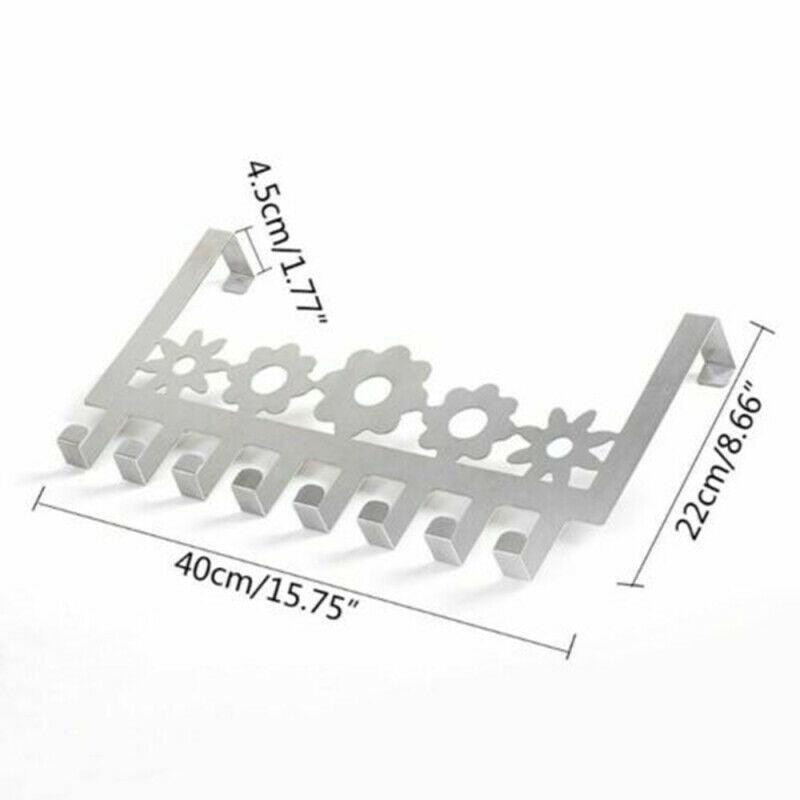 Stainless Steel Over Door Hanger 8 Hooks for Clothes Coat Hats Holder Ra YVC
