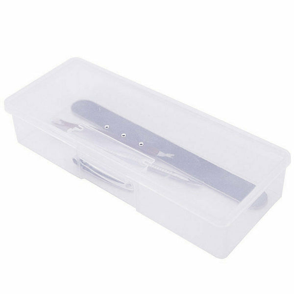 Nail Polish Holder Plastic Nail Supplies Storage Box Rectangle Nail Brushes B7Y6