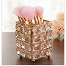 Crystal Makeup Brush Storage Bucket Eyebrow Pencil Comb Finishing Square Bo