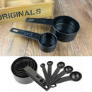 For Baking Coffee Black Plastic Measuring Spoons Cups Set Tablespoon 10Pcs Z0X3