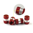 Car Red Anodized Aluminum Tire Wheel Air Pressure Valve Stem Cap Cover Practical