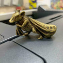Brass Mouse Ornament Chinese Style Animal Rat Solid Desk Table Craft Decora U3B1