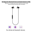 W1 Magnetic Bluetooth In-ear Earphone Stereo Earbuds Headset w/ Microphone