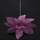 Glitter Hollow Christmas Artificial flowers Adornment Purple