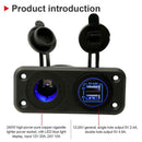 Dual  Socket Power Outlet Waterproof for Car Boat Marine ATV Mobile
