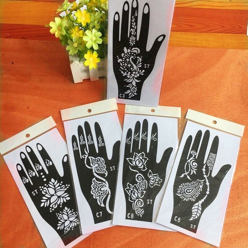 Henna Template Tattoo (16 Photos) Self-Adhesive Beautiful Body Art Template X3V7