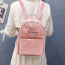Kraft Paper Backpack Women Waterproof Travel Shoulder Schoolbags (Pink) A