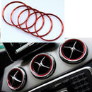 5Pcs Air Vent Outlet Ring Cover Trim Red For Mercedes Benz A/B/CLA/ GLA Class UK