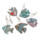 5pcs Goldfish DIY Full Drill Hand Diamond Painting Keychain Cross Stitch Decor