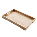 100% Bamboo Wood Serving Tray With Handles Breakfast Table Tray