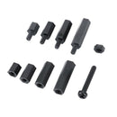 88 Pcs M3 Nylon Hex Spacers Screw Nut Stand-off Assortment Kit Black