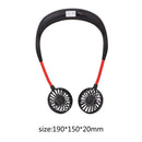 USB Rechargeable Wearable Portable Mini Hand Free Fan Neckband Fan (Black) A